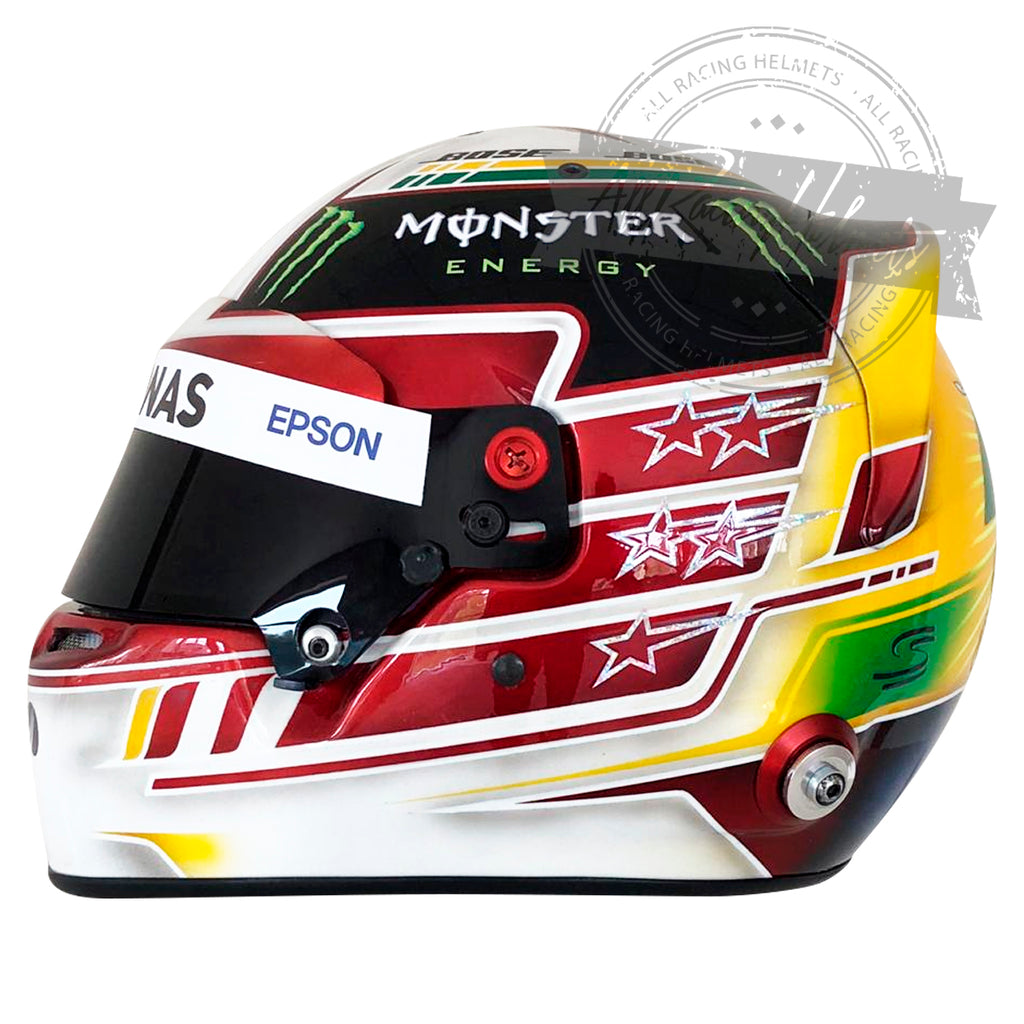 Lewis Hamilton 2018 Interlagos Grand Prix F1 Replica Helmet Scale 1:1