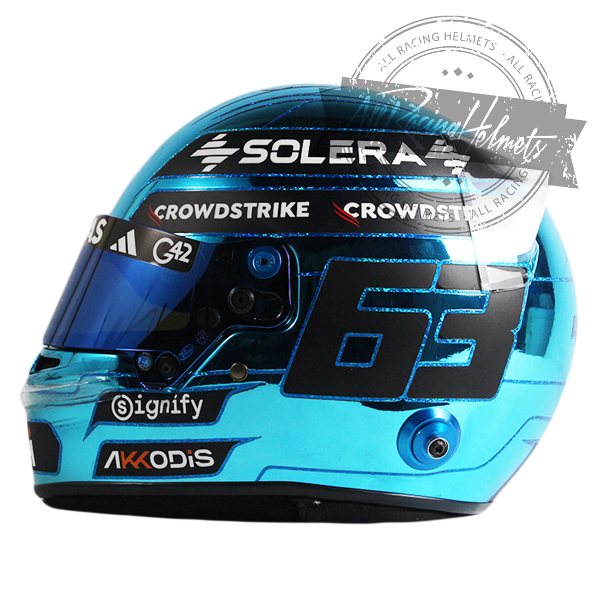 cheap motorcycle helmet singapore George Russell 2025 Singapore GP F1 Replica Helmet 1:1 Scale – All Racing Helmets
