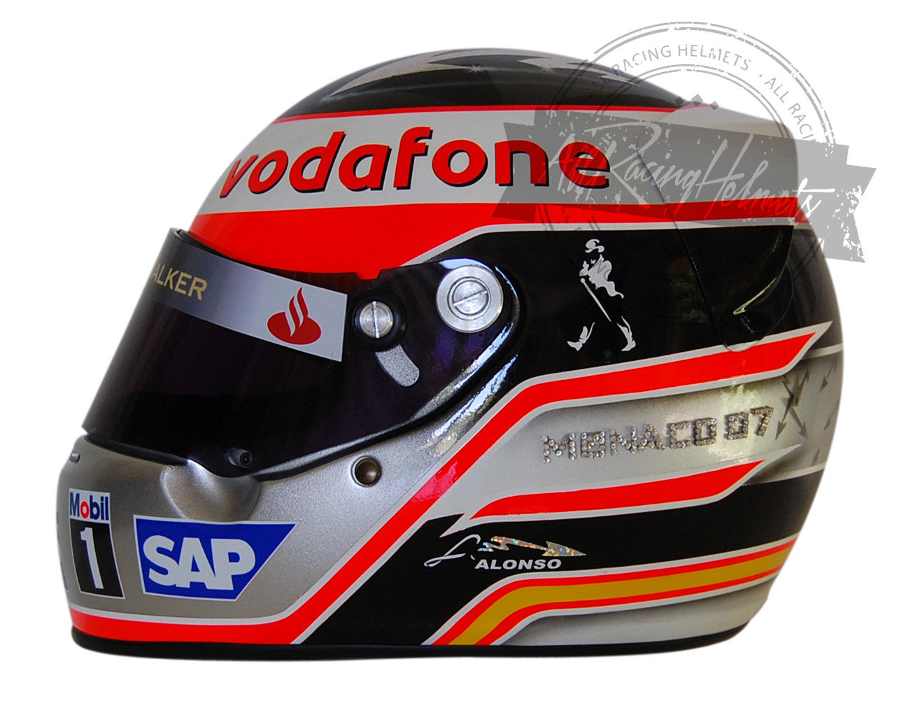 bike helmets 2007 Fernando Alonso 2007 Monaco GP F1 Replica Helmet | Full Scale 1:1