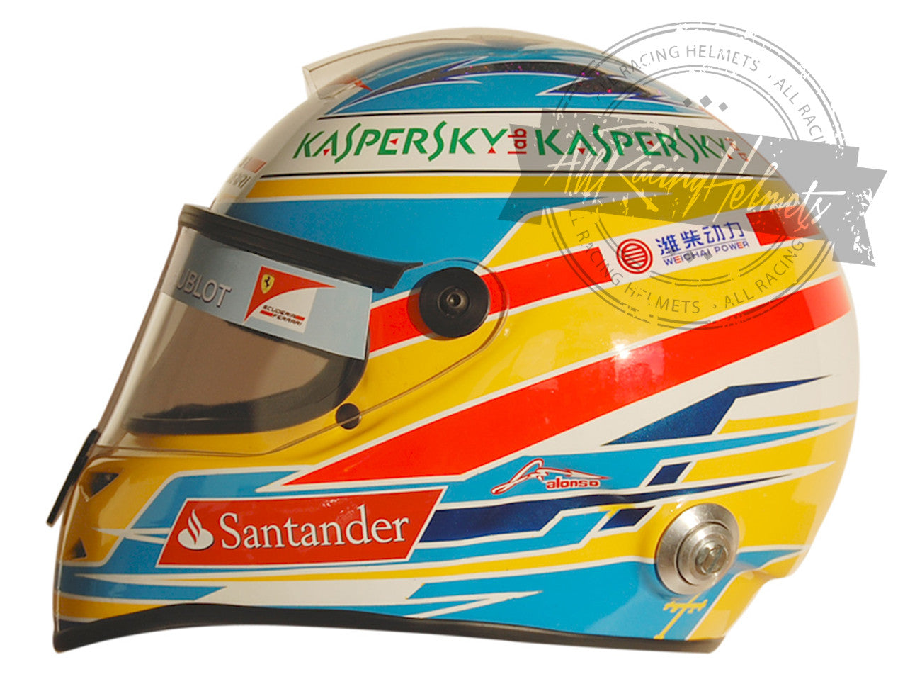Fernando Alonso 2013 F1 Replica Helmet | Full Scale 1:1