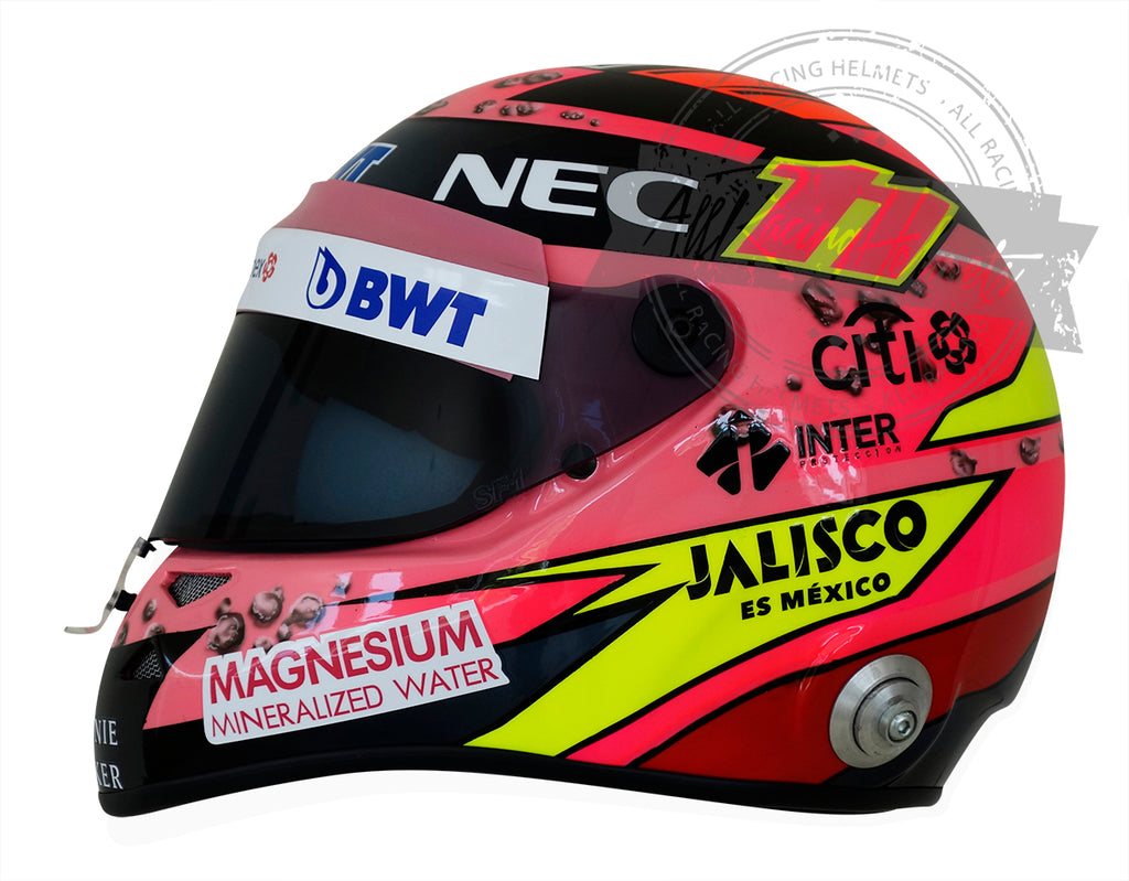 Sergio Perez 2017 "Pink" F1 Replica Helmet Scale 1:1