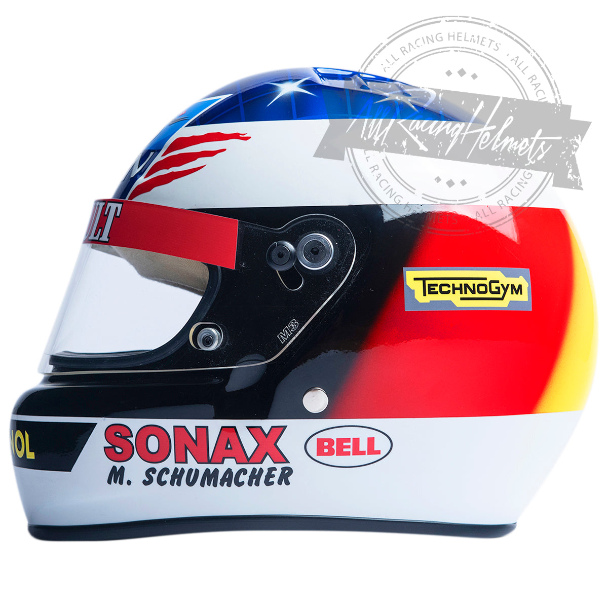 1999 bell m3 helmet Michael Schumacher 1995 F1 Replica | Full Scale 1:1 Backpack Mini Me Hydro Style:6'8
