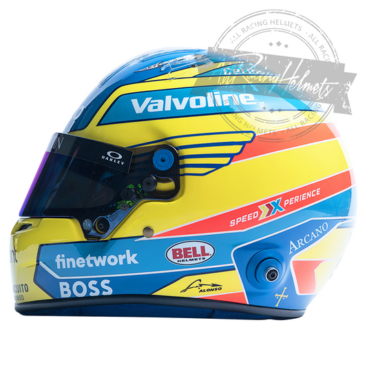 Casque réplique Fernando Alonso F1 2024 à l'échelle 1:1