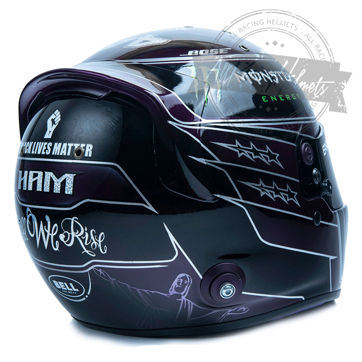 Casque réplique F1 "Black Lives Matter" de Lewis Hamilton 2020, échelle 1:1