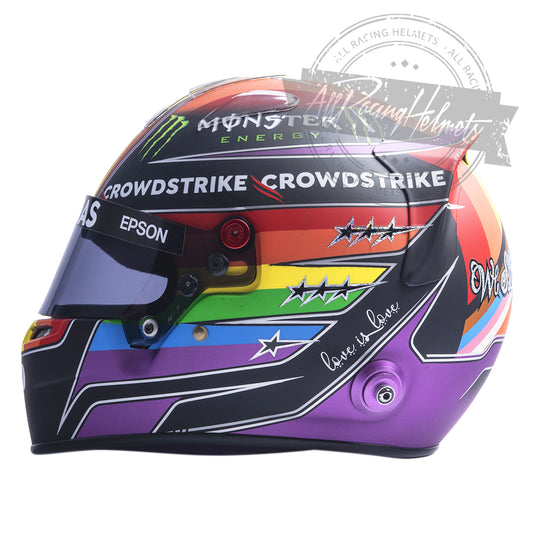 Casque Réplique Lewis Hamilton 2021 "Arc-en-ciel" GP Qatar F1 Échelle 1:1