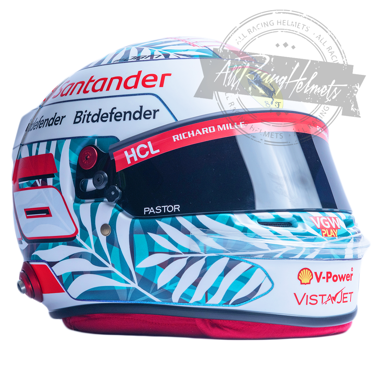 Charles Leclerc 2023 Miami GP F1 Replica Helmet 1:1 Scale