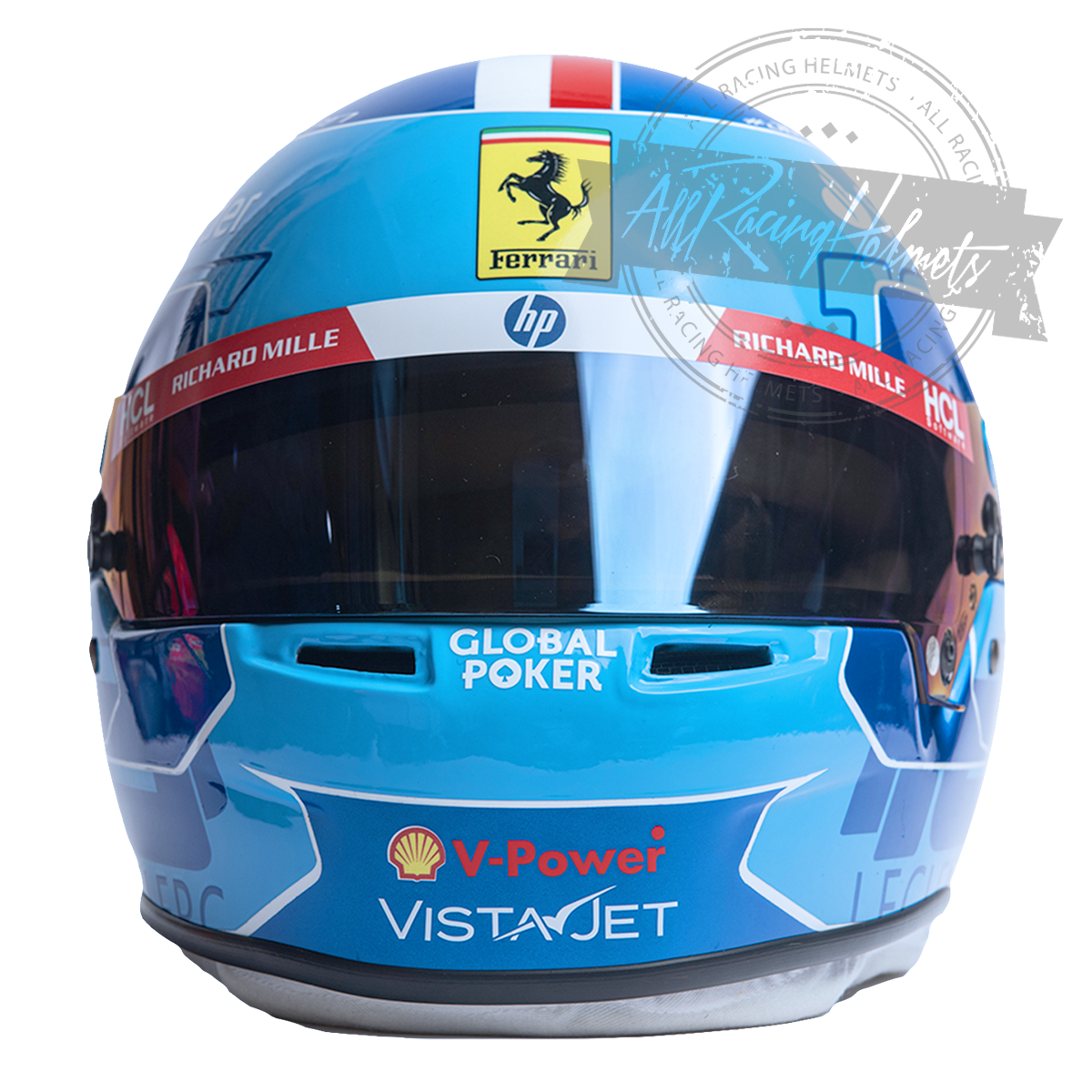 Casque Réplique Charles Leclerc 2024 GP Miami F1 Échelle 1:1
