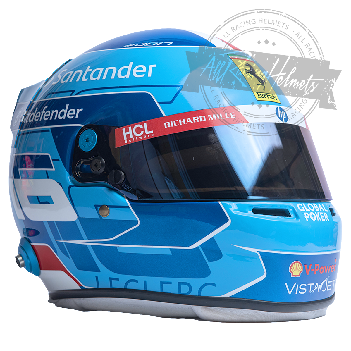 Casque Réplique Charles Leclerc 2024 GP Miami F1 Échelle 1:1