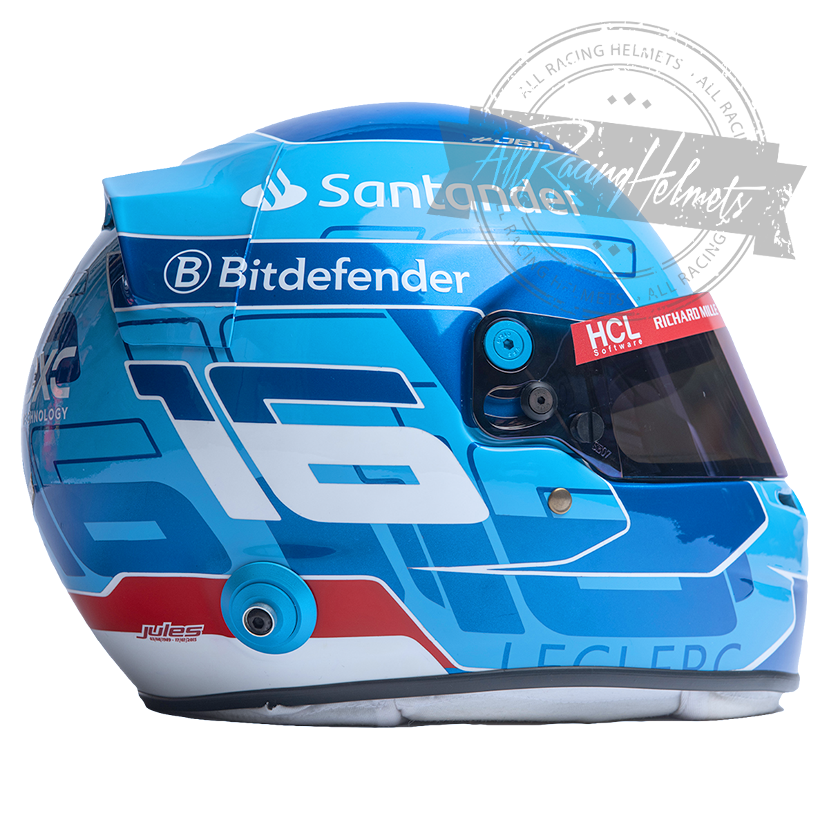 Casque Réplique Charles Leclerc 2024 GP Miami F1 Échelle 1:1