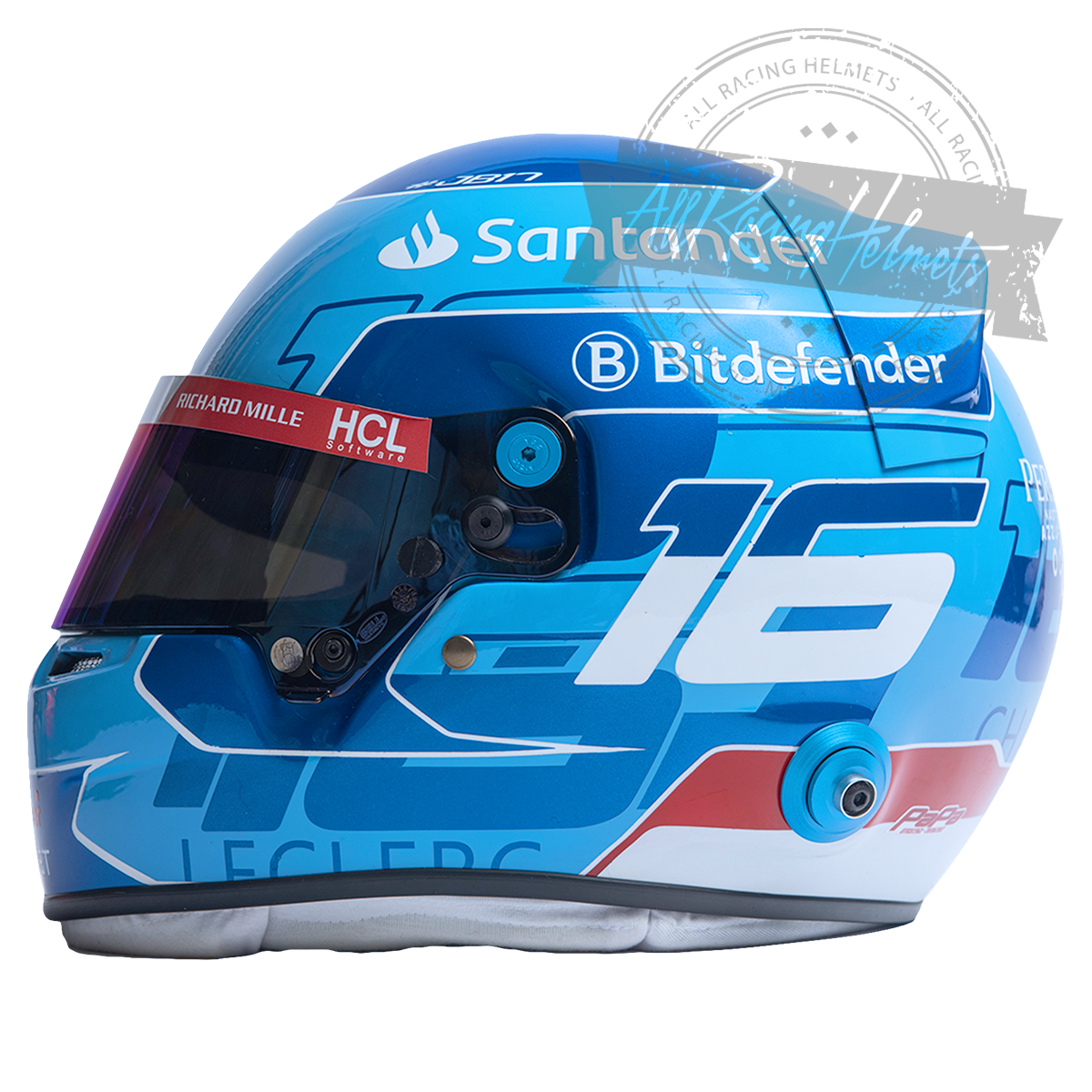 Casque Réplique Charles Leclerc 2024 GP Miami F1 Échelle 1:1