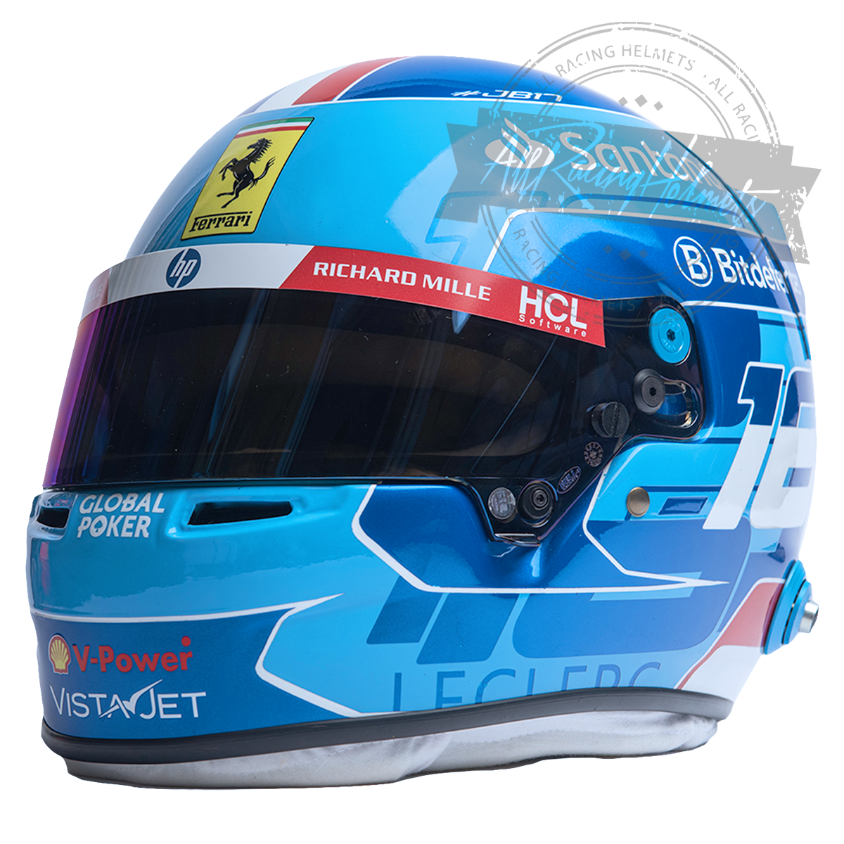Casque Réplique Charles Leclerc 2024 GP Miami F1 Échelle 1:1