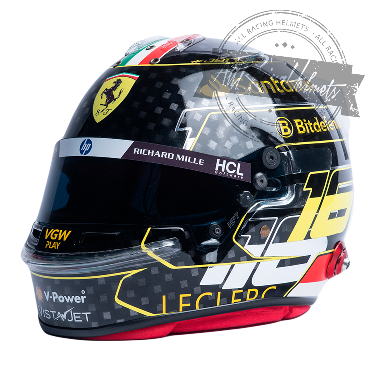 Charles Leclerc 2024 Monza GP F1 Replica Helmet 1:1 Scale