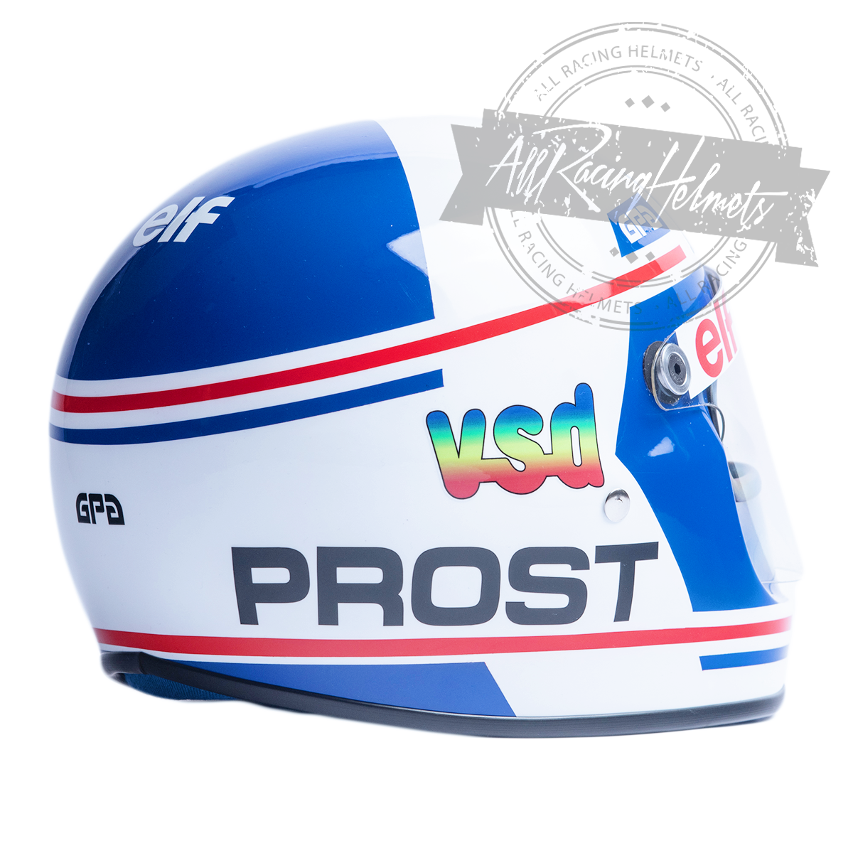 Casque réplique F1 Alain Prost 1981 Échelle 1:1