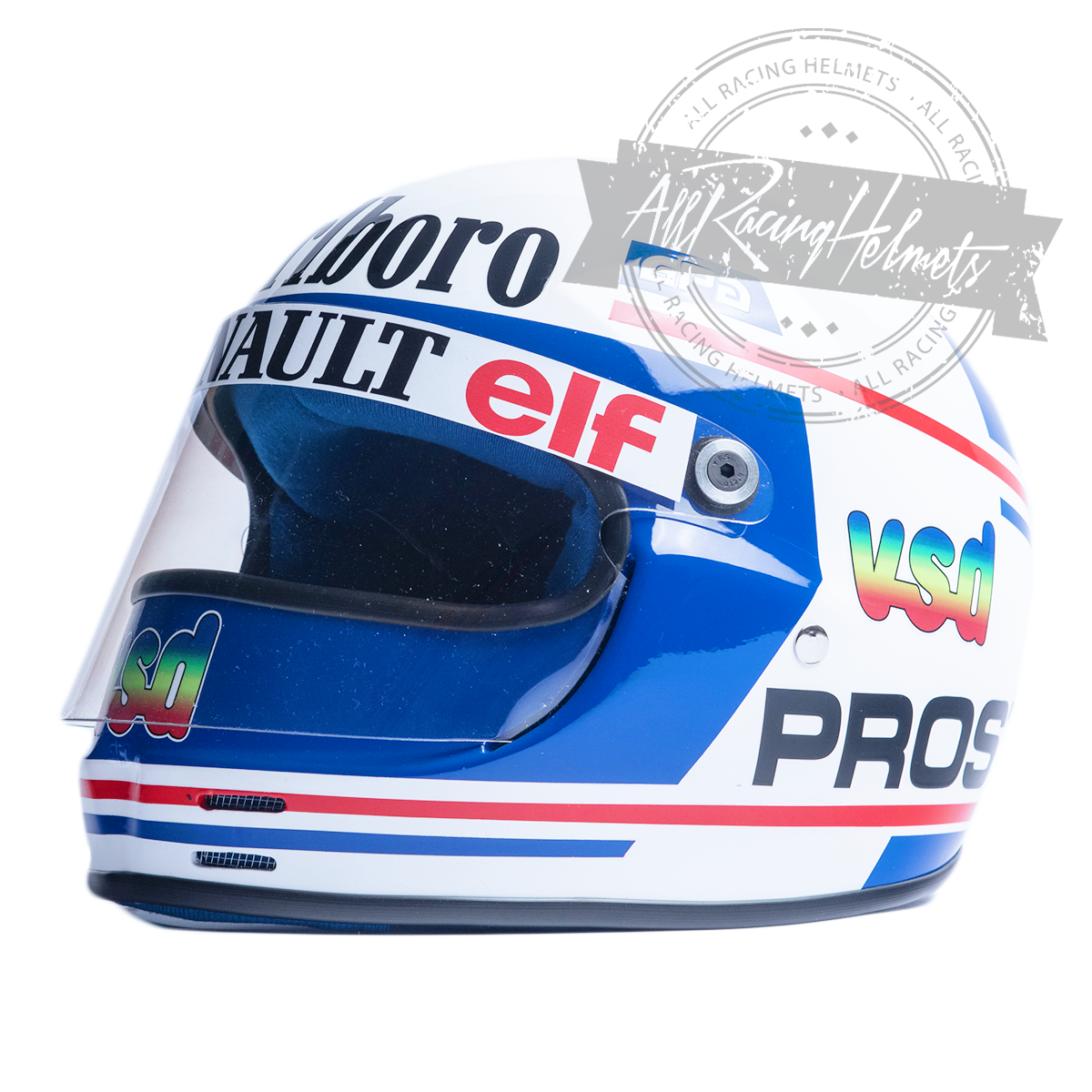 Casque réplique F1 Alain Prost 1981 Échelle 1:1