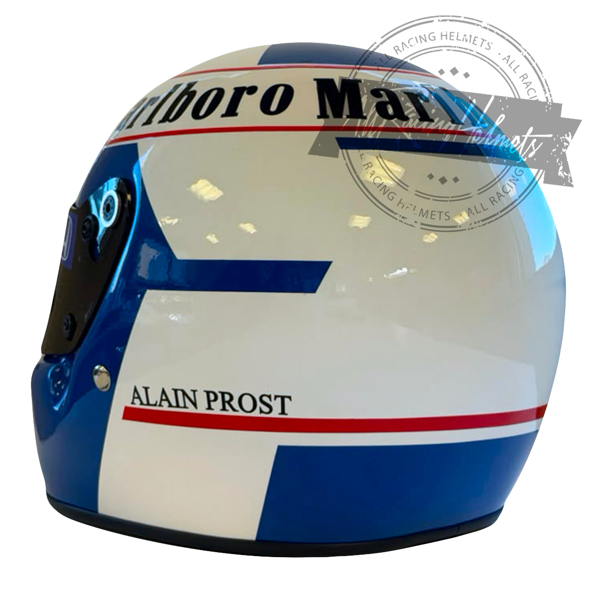Casque réplique F1 Alain Prost 1989 à l'échelle 1:1