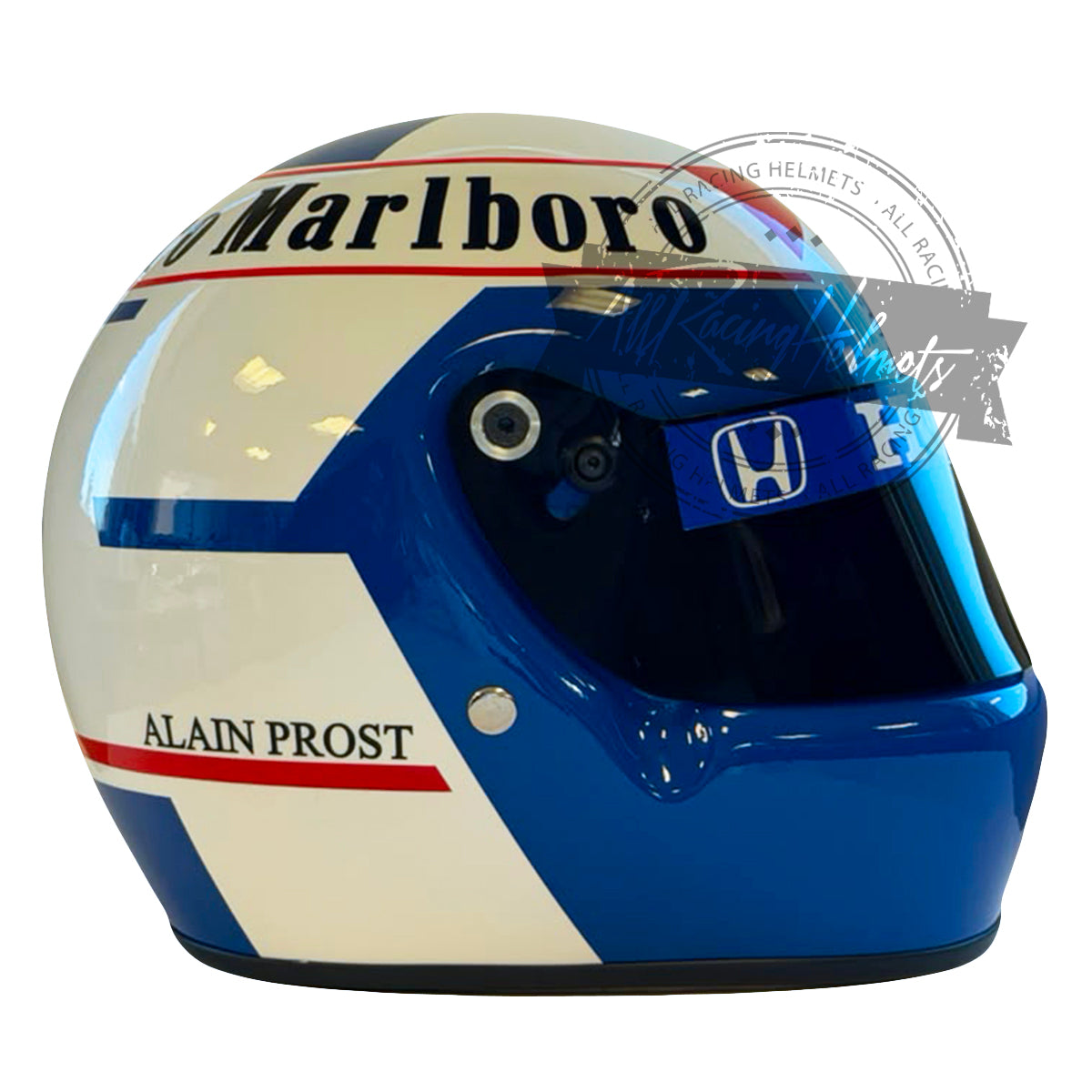 Casque réplique F1 Alain Prost 1989 à l'échelle 1:1