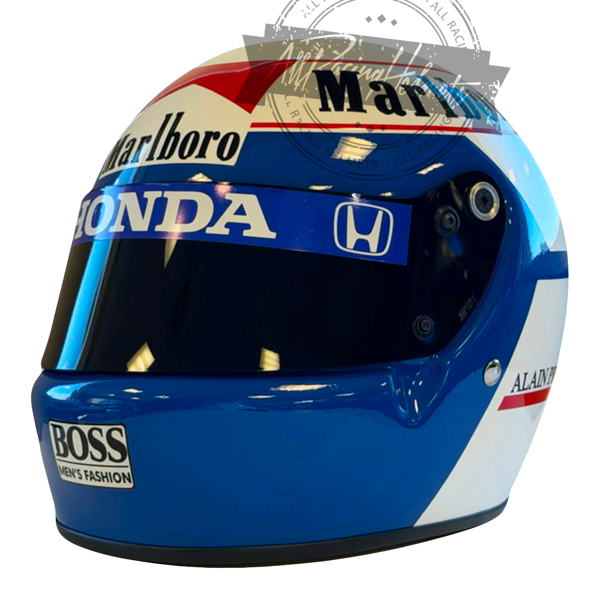 Casque réplique F1 Alain Prost 1989 à l'échelle 1:1