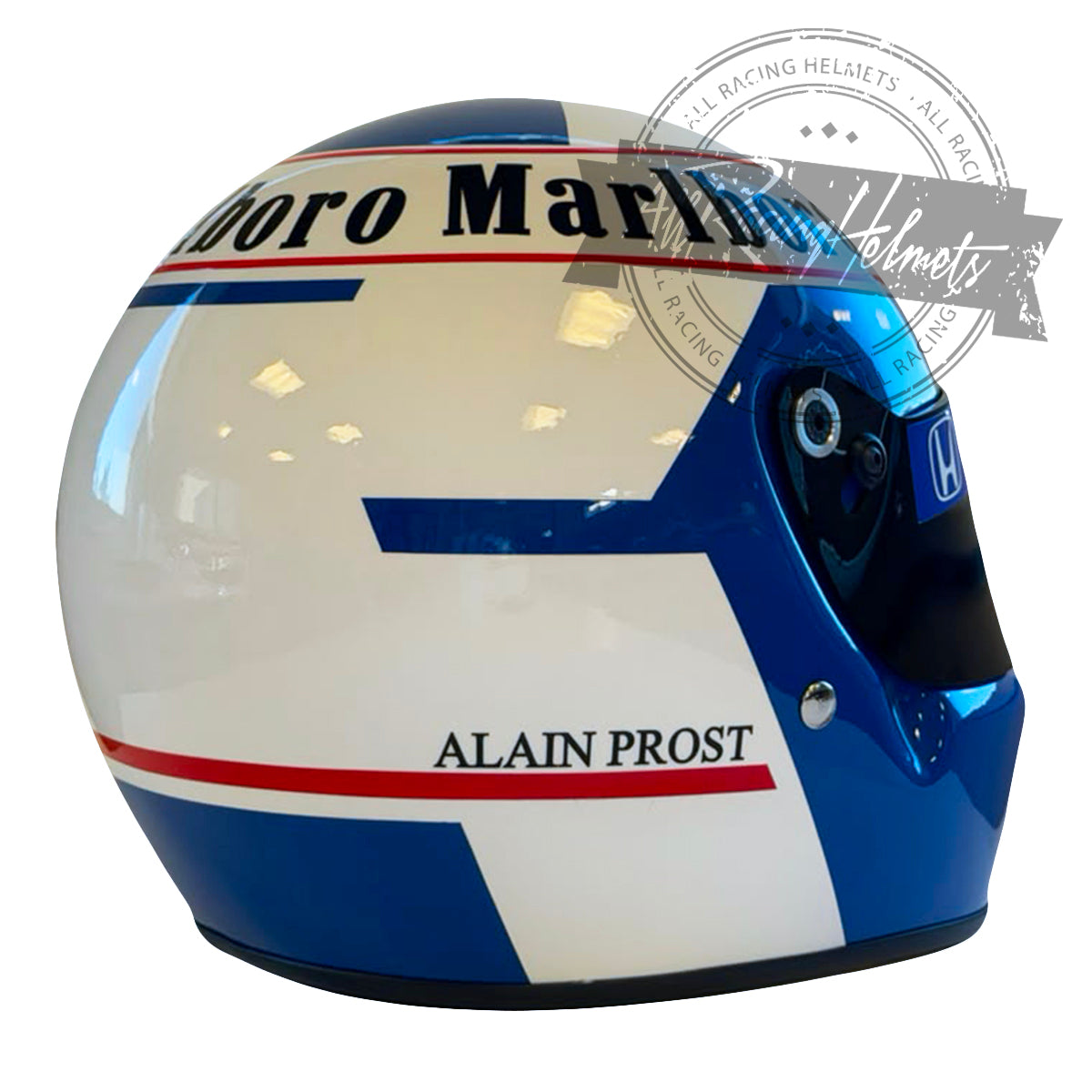 Casque réplique F1 Alain Prost 1989 à l'échelle 1:1