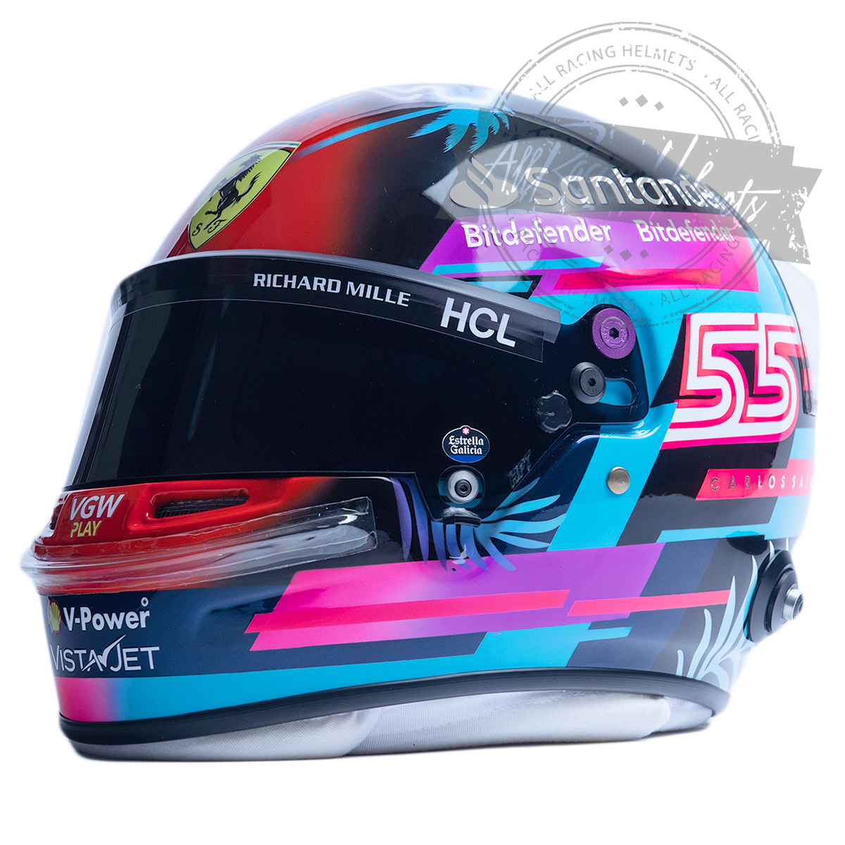 Carlos Sainz 2023 Miami GP F1 Replica Helmet | Full Scale 1:1