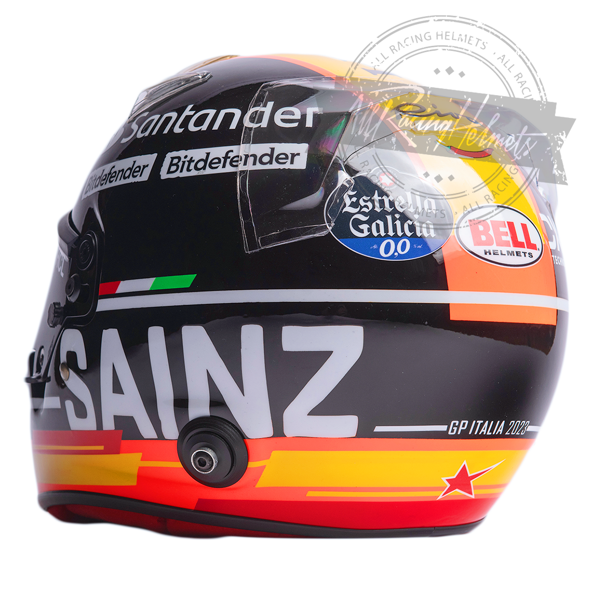 Casco réplica F1 Carlos Sainz 2023 Monza GP Escala 1:1