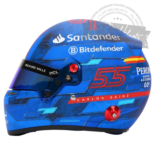 Carlos Sainz 2024 GP de Miami F1 Casque Réplique Échelle 1:1