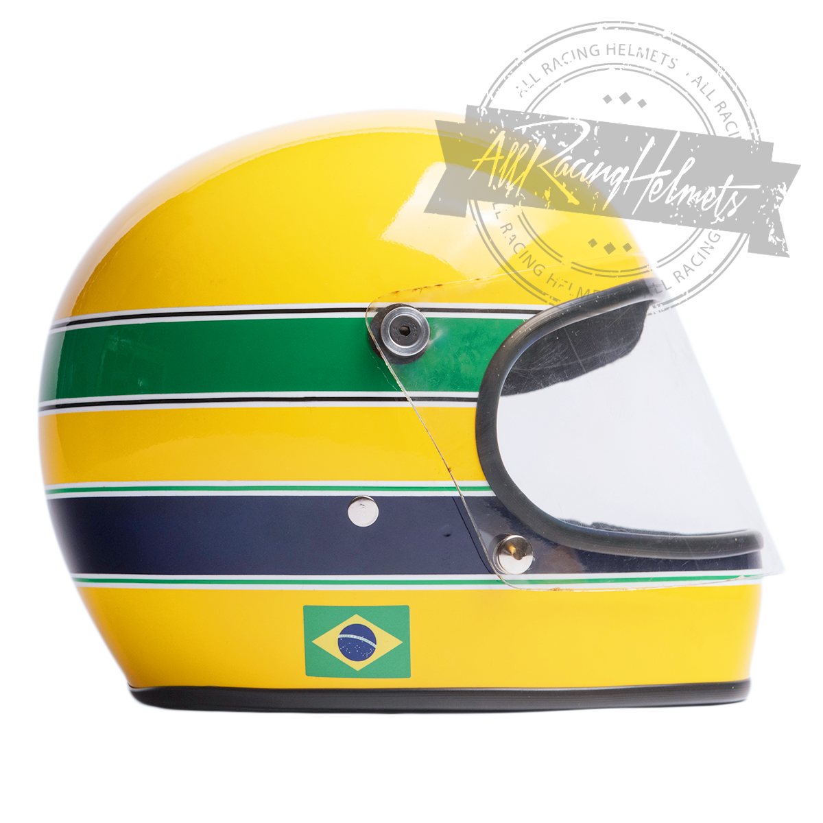 Casque réplique Ayrton Senna Formule Ford 1600 de 1981, échelle 1:1