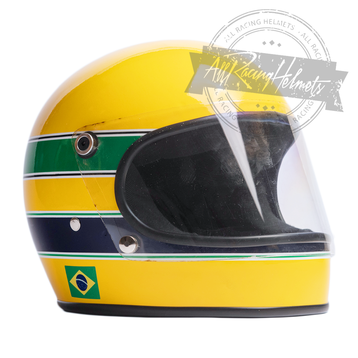 Casque réplique Ayrton Senna Formule Ford 1600 de 1981, échelle 1:1