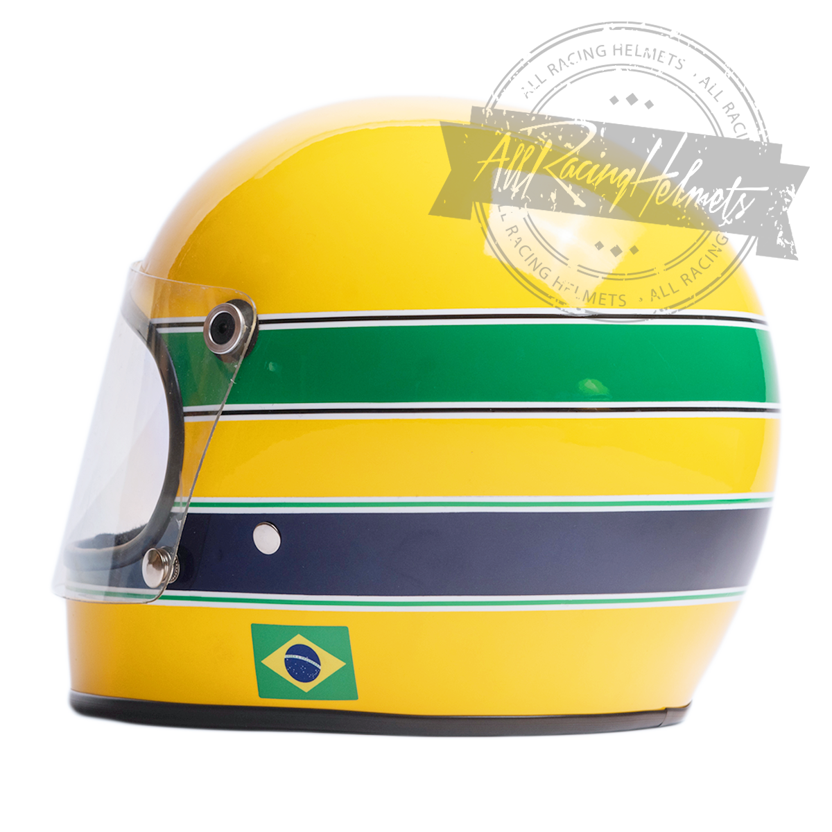 Casque réplique Ayrton Senna Formule Ford 1600 de 1981, échelle 1:1