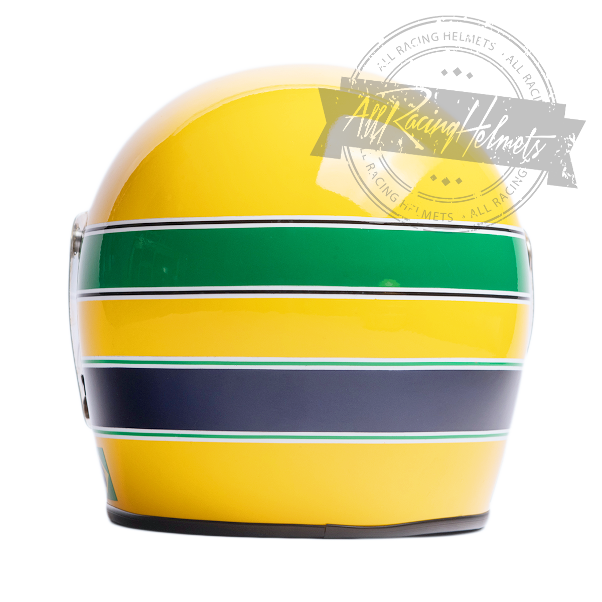 Casque réplique Ayrton Senna Formule Ford 1600 de 1981, échelle 1:1