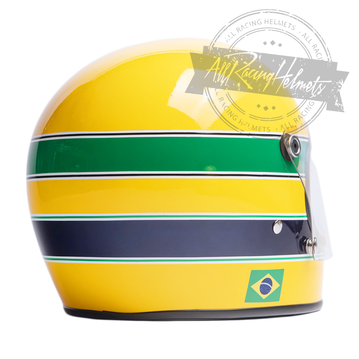 Casque réplique Ayrton Senna Formule Ford 1600 de 1981, échelle 1:1