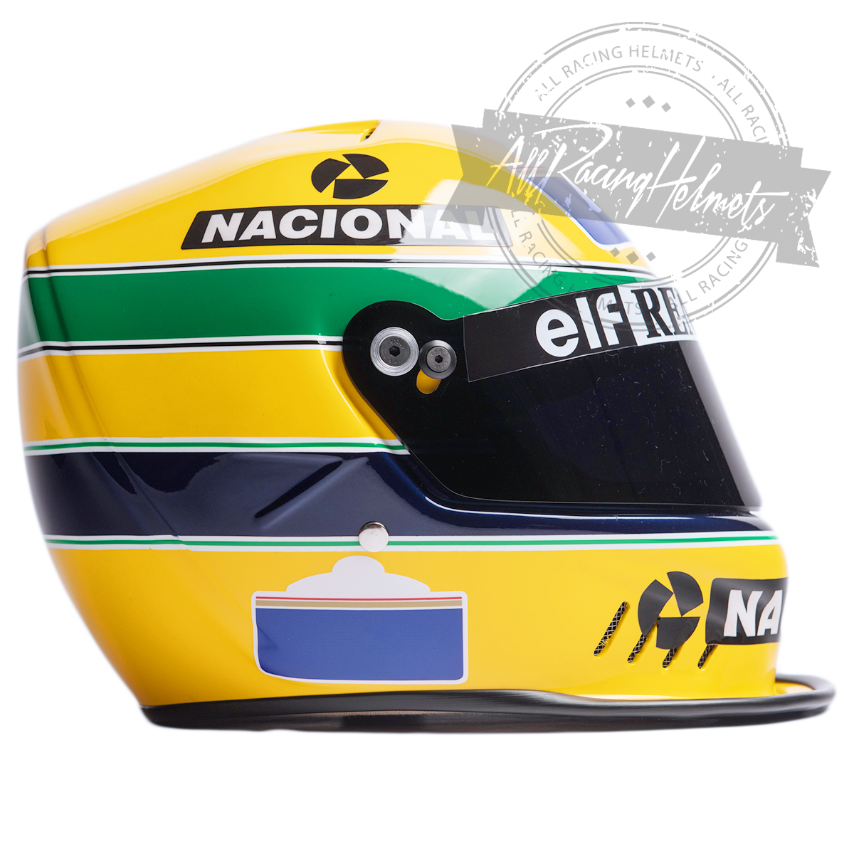 Casque réplique Ayrton Senna 1994 Test Paul Ricard F1 Échelle 1:1