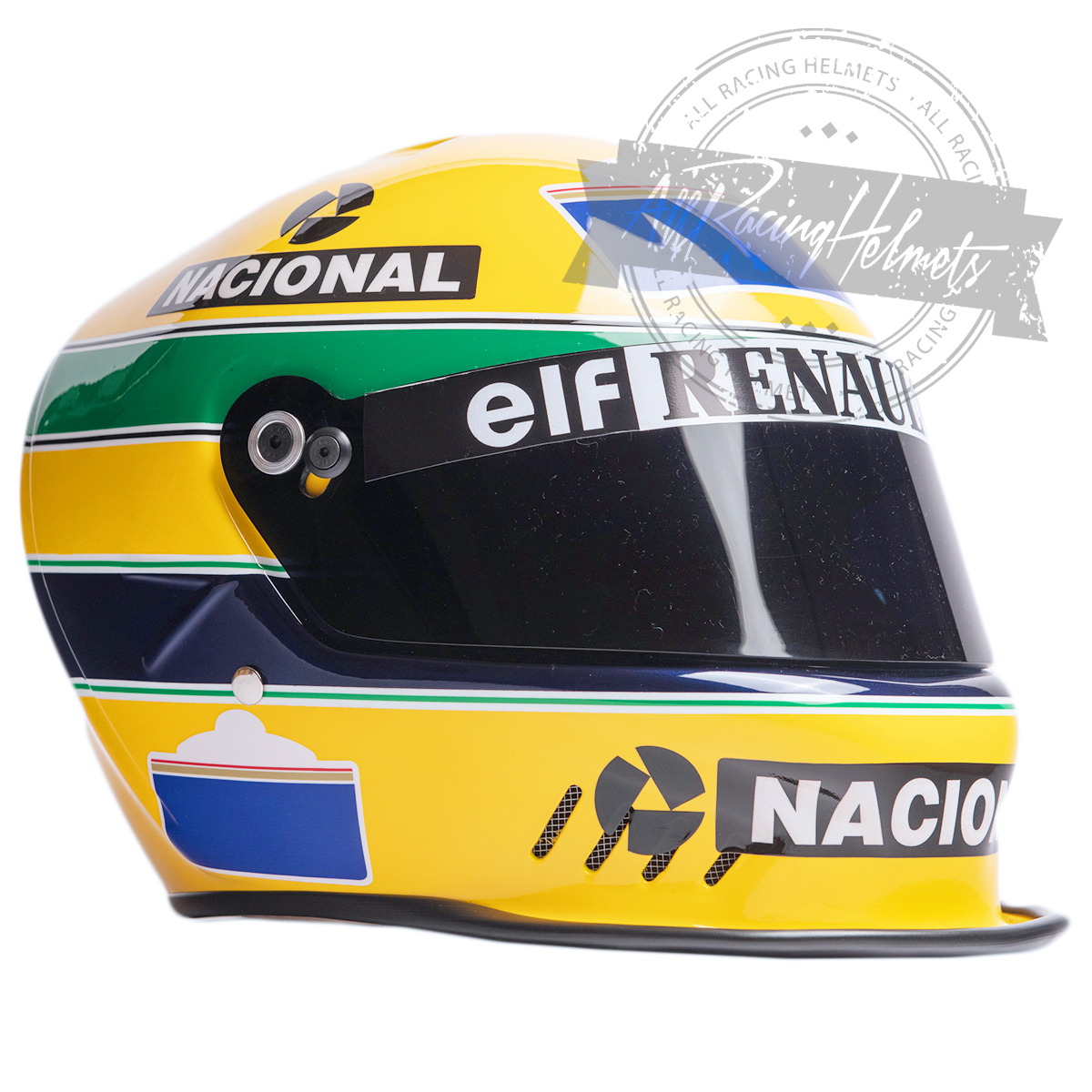 Casque réplique Ayrton Senna 1994 Test Paul Ricard F1 Échelle 1:1
