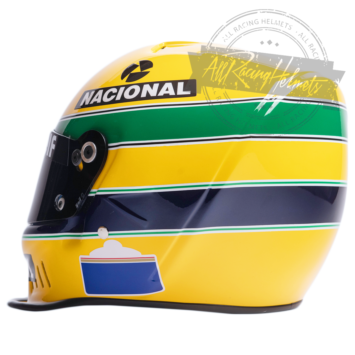 Casque réplique Ayrton Senna 1994 Test Paul Ricard F1 Échelle 1:1