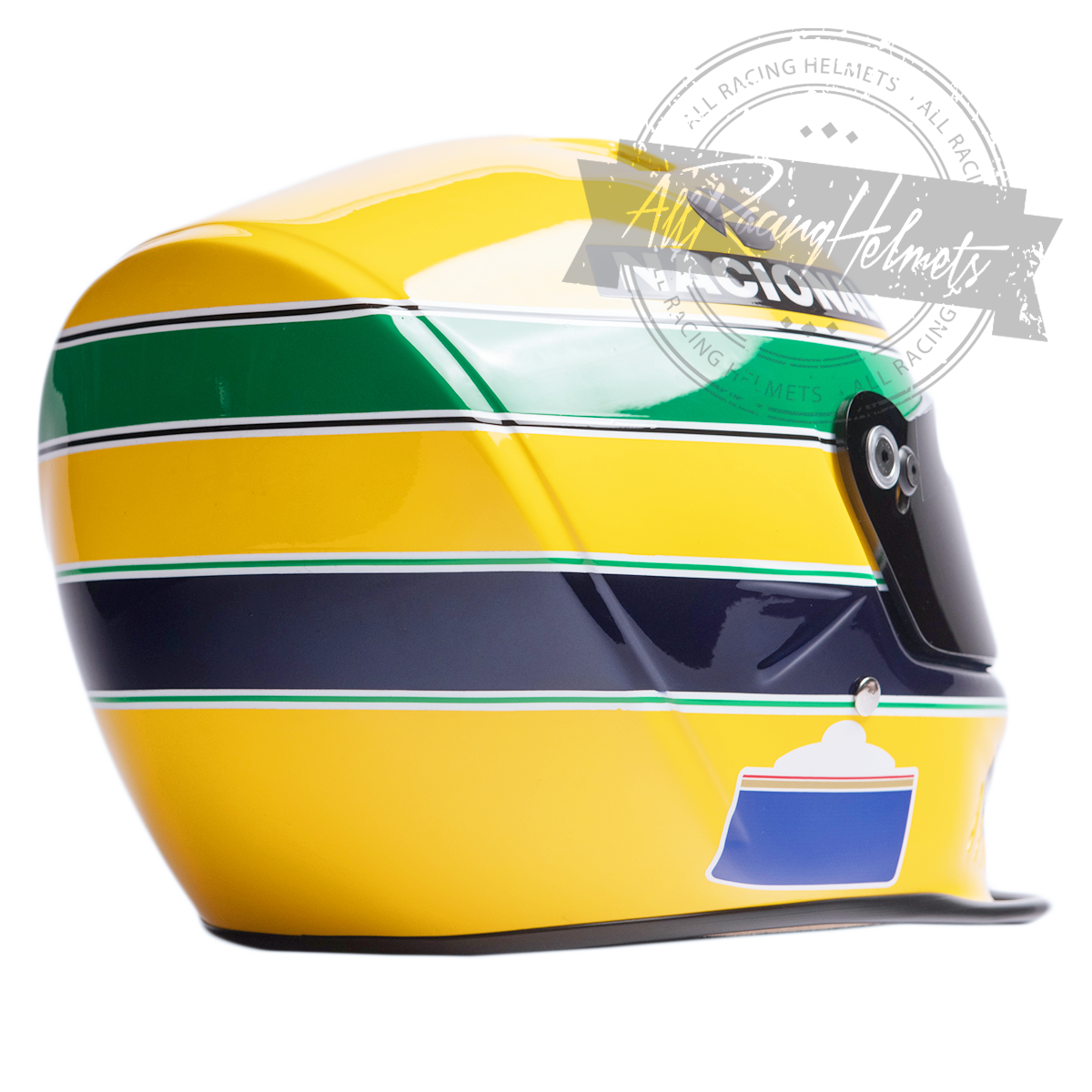 Casque réplique Ayrton Senna 1994 Test Paul Ricard F1 Échelle 1:1