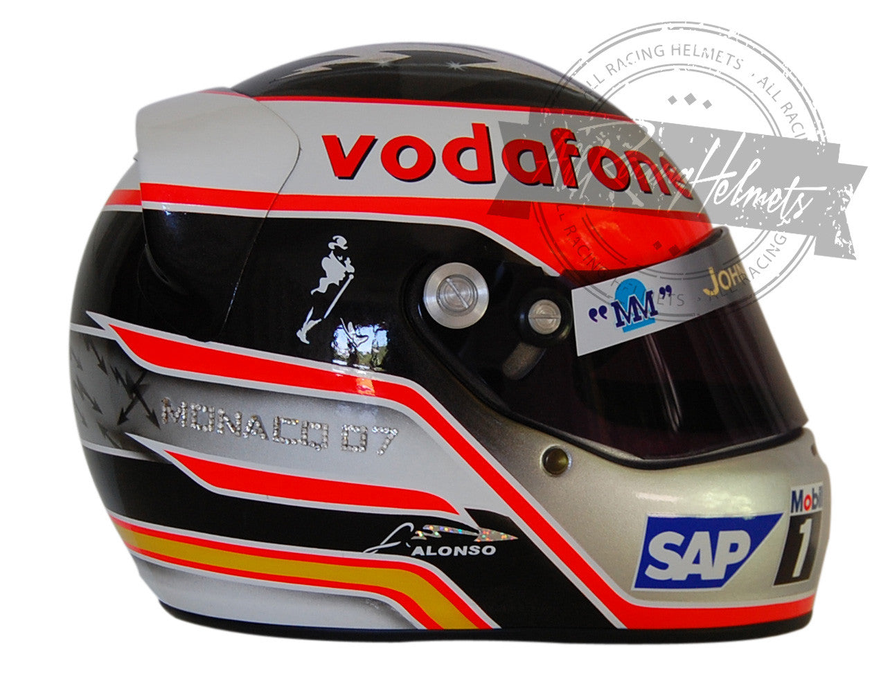 Fernando Alonso 2007 Monaco GP F1 Replica Helmet 1:1 Scale