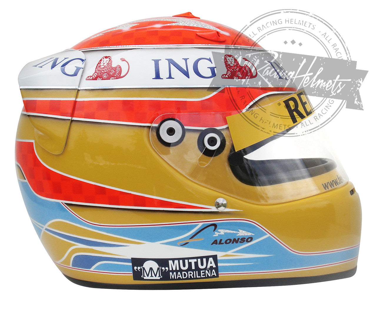 Fernando Alonso 2009 F1 Replica Helmet 1:1 Scale