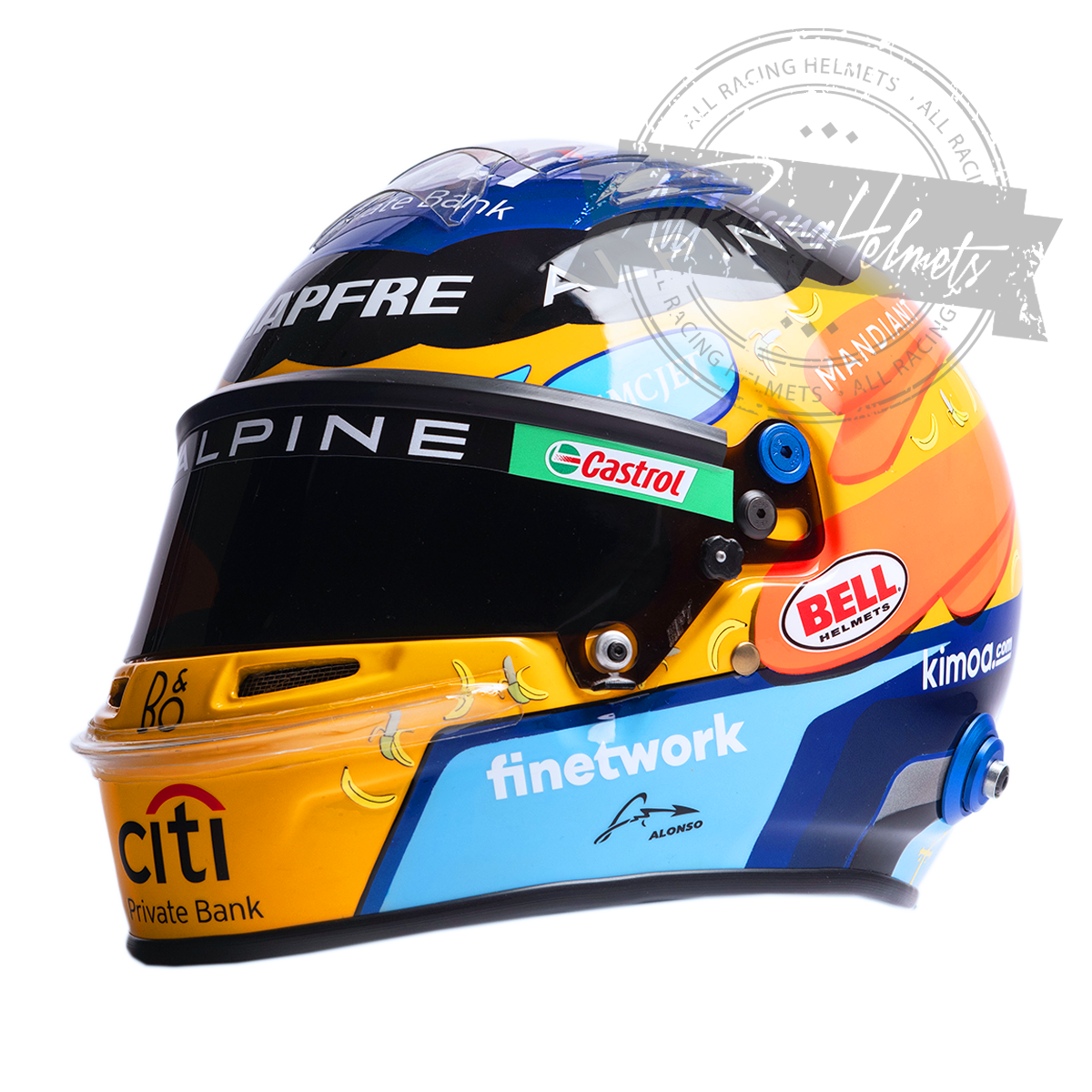 Casque Réplique F1 Fernando Alonso GP USA 2021 Échelle 1:1