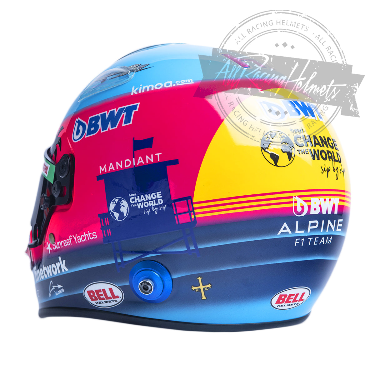 Casque réplique Fernando Alonso 2022 Miami GP F1 Échelle 1:1