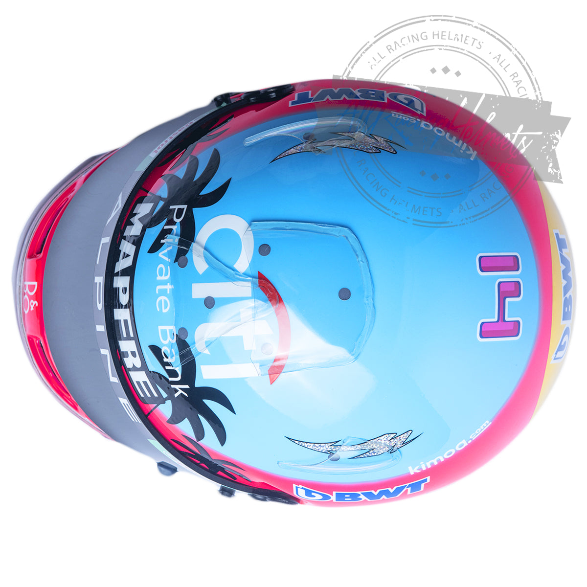 Casque réplique Fernando Alonso 2022 Miami GP F1 Échelle 1:1
