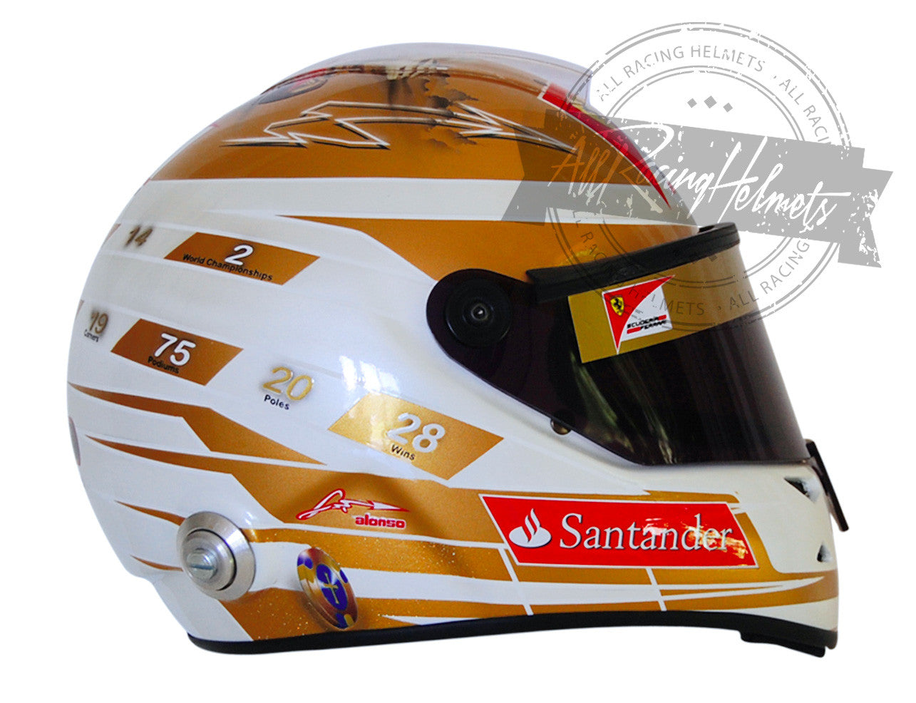 Fernando Alonso 2012 Monaco GP F1 Replica Helmet 1:1 Scale