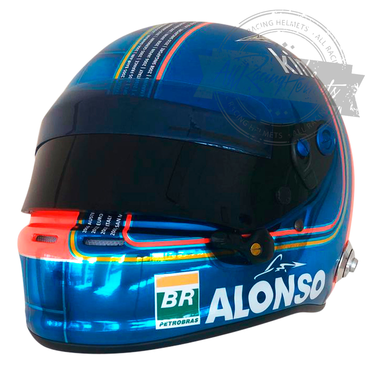 Fernando Alonso 2018 Abu Dhabi GP F1 Replica Helmet 1:1 Scale
