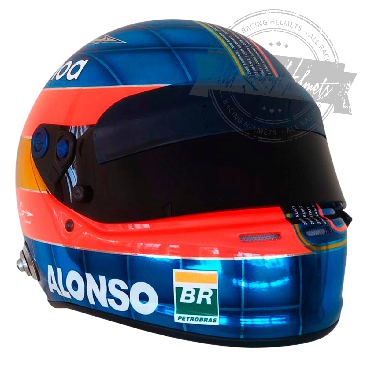 Fernando Alonso 2018 Abu Dhabi GP F1 Replica Helmet 1:1 Scale