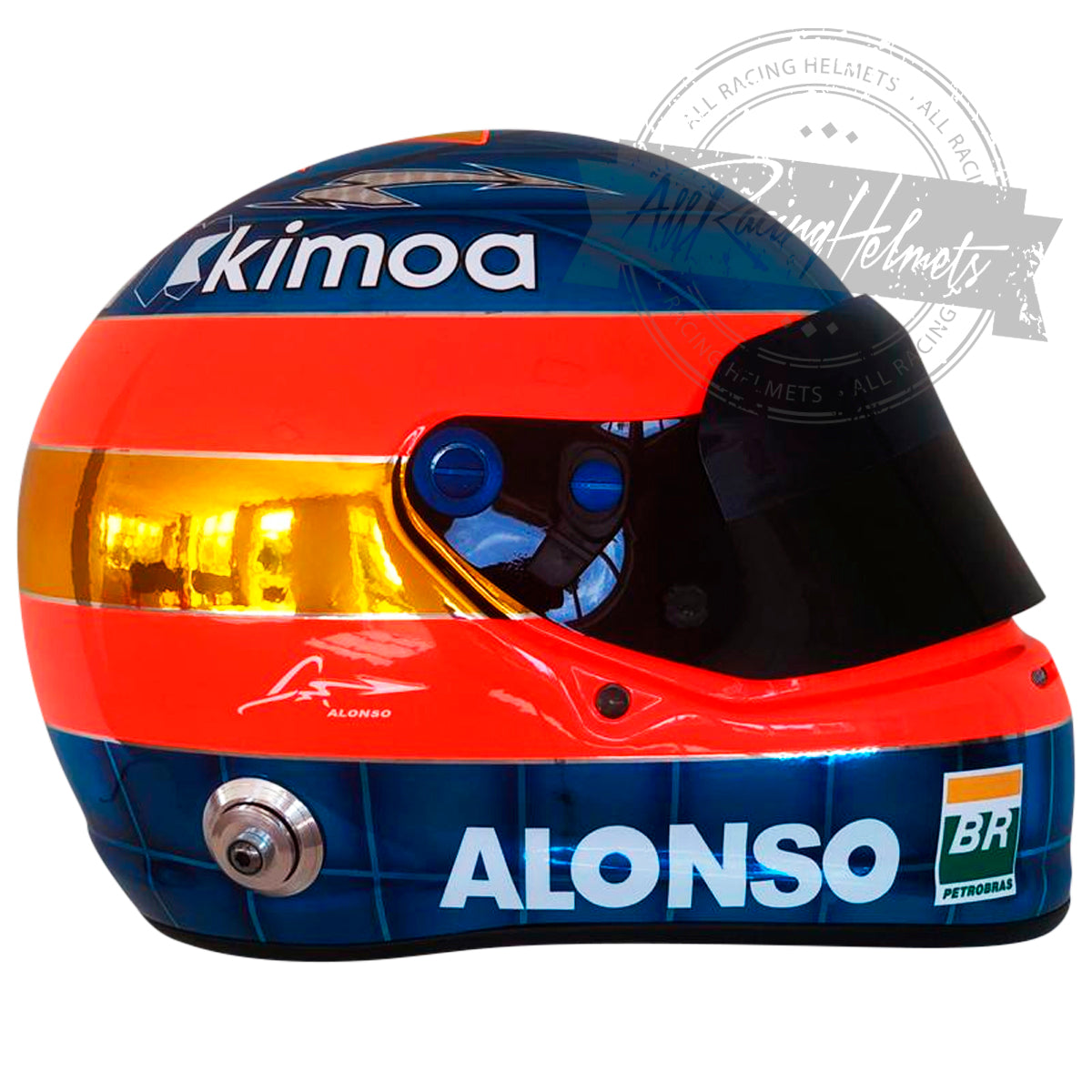 Fernando Alonso 2018 Abu Dhabi GP F1 Replica Helmet 1:1 Scale