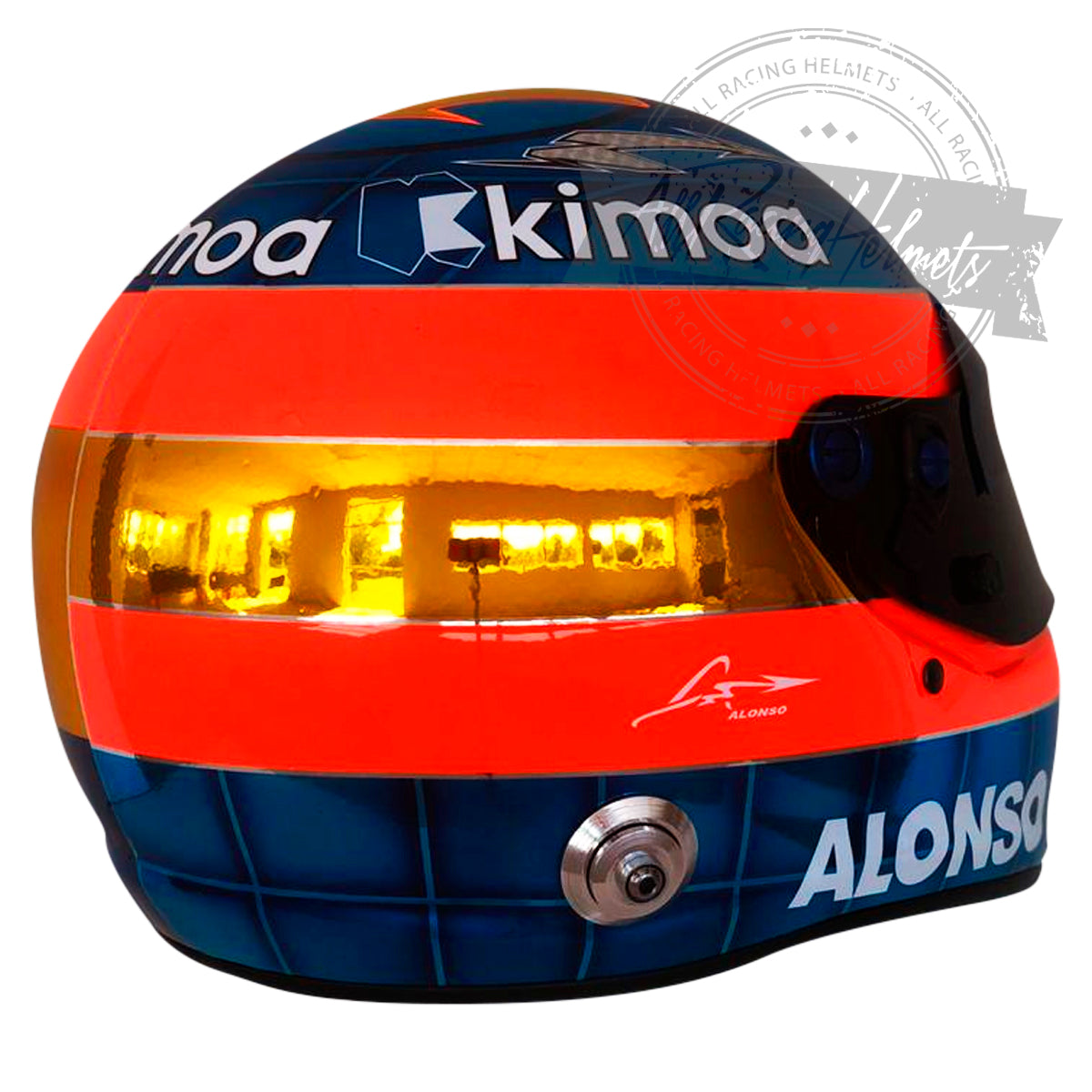 Fernando Alonso 2018 Abu Dhabi GP F1 Replica Helmet 1:1 Scale
