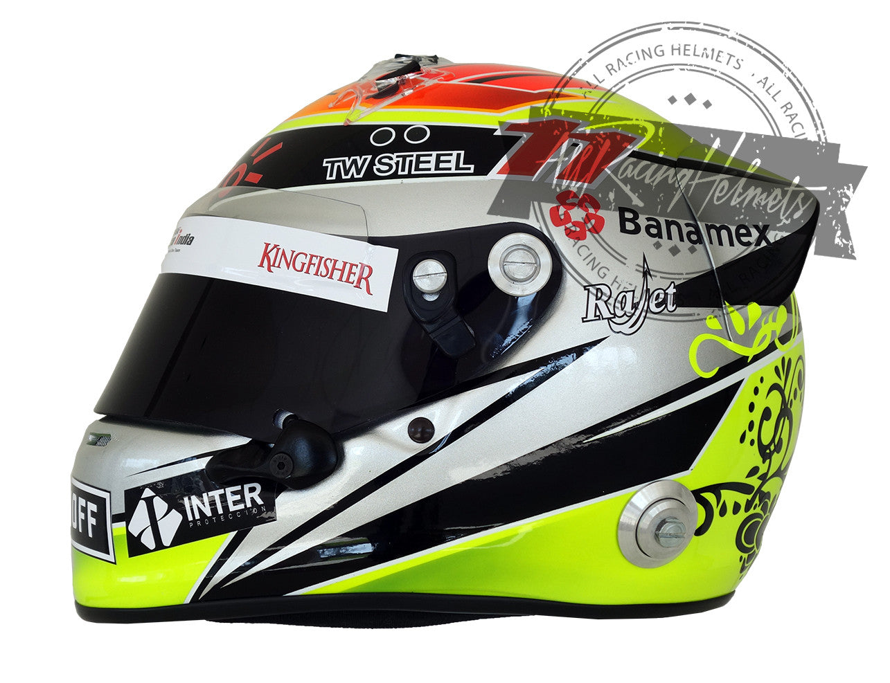 Casque de F1 réplique Sergio Perez 2015 à l'échelle 1:1