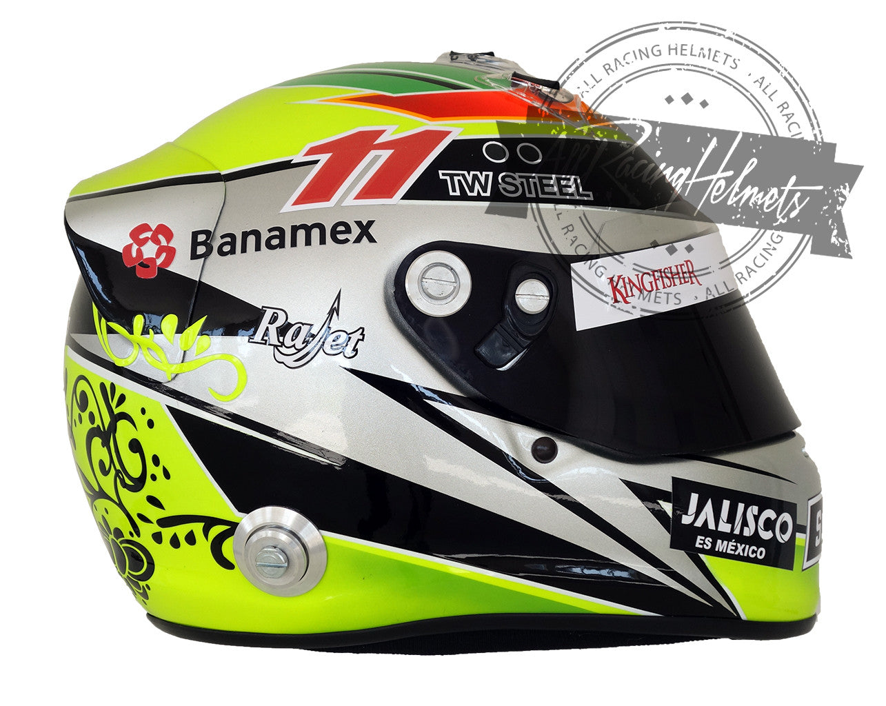 Casque de F1 réplique Sergio Perez 2015 à l'échelle 1:1