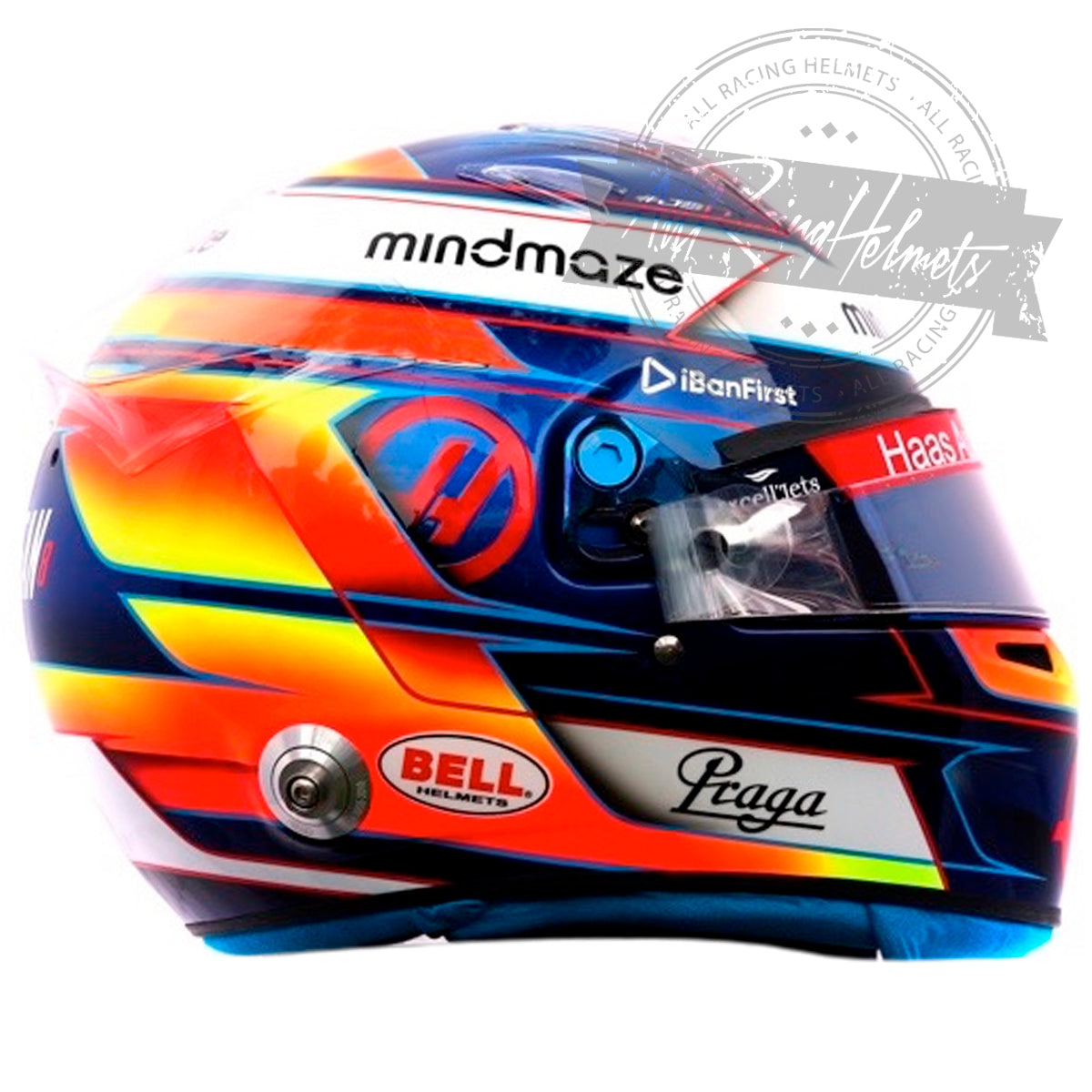 Casco réplica Romain Grosjean 2020 F1 escala 1:1