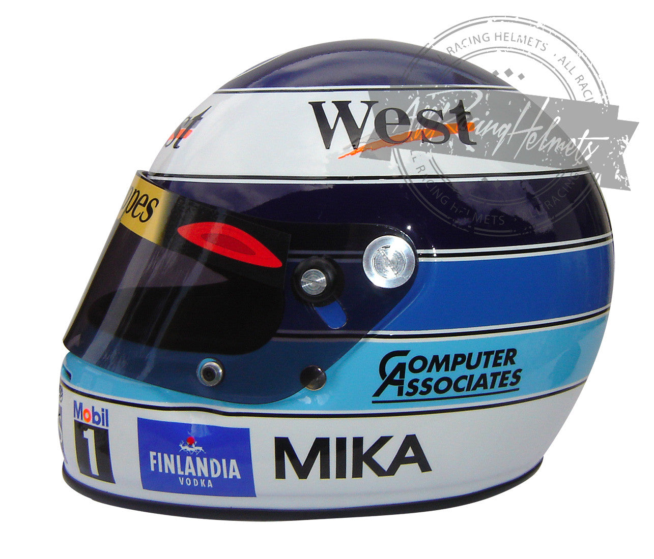 Casco Réplica de F1 de Mika Hakkinen 1998 Escala 1:1