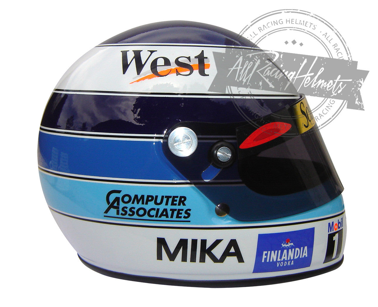 Casco Réplica de F1 de Mika Hakkinen 1998 Escala 1:1