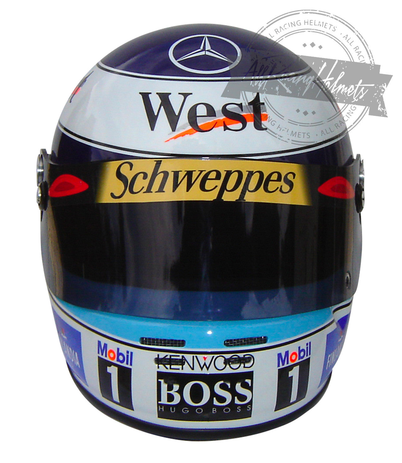 Mika Hakkinen 1998 F1 Replica Helmet | Full Scale 1:1 Mika Hakkinen 1998 F1 Replica Helmet | Full Scale 1:1